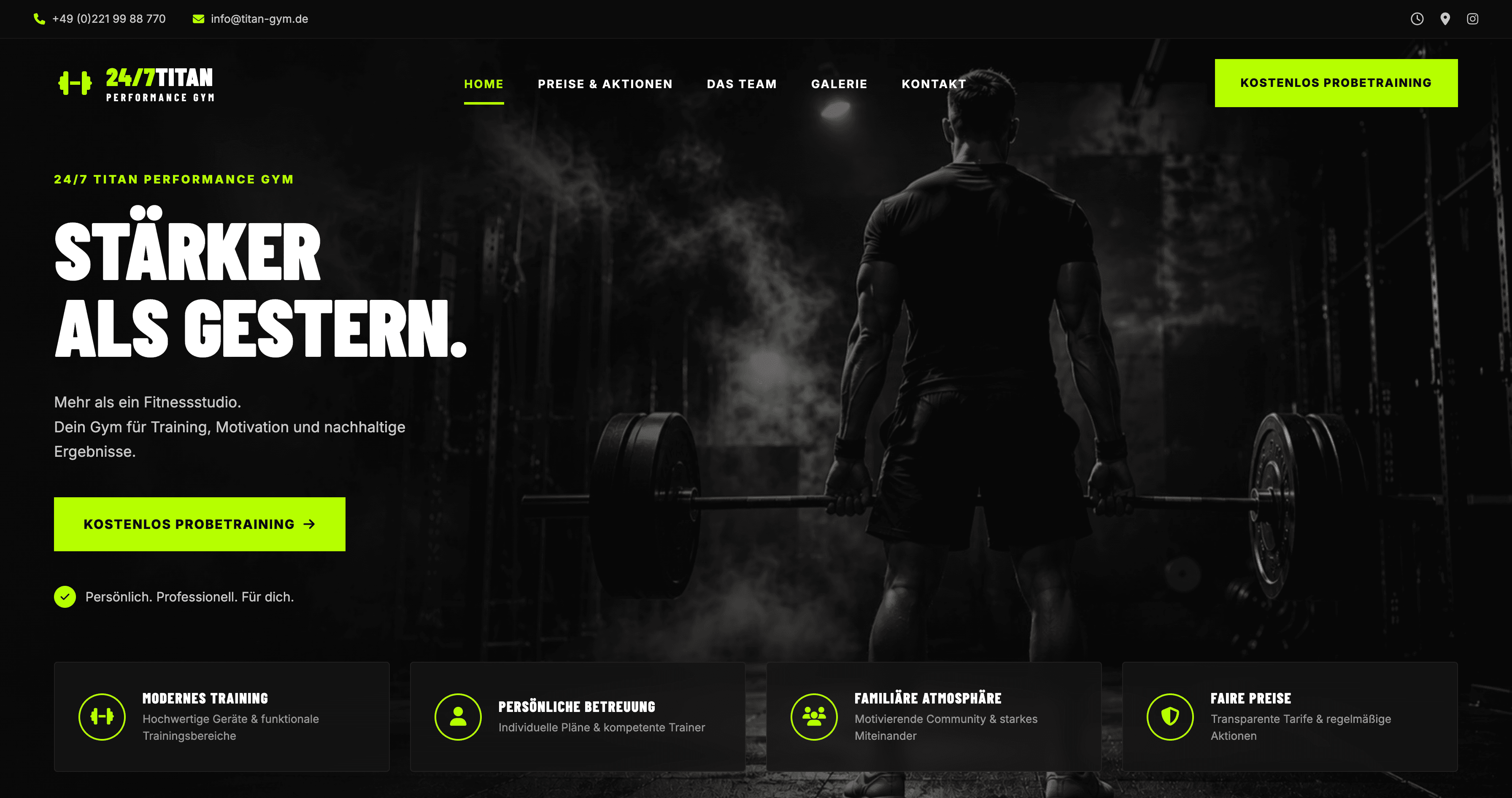 Konzept TITAN 24/7 Performance Gym